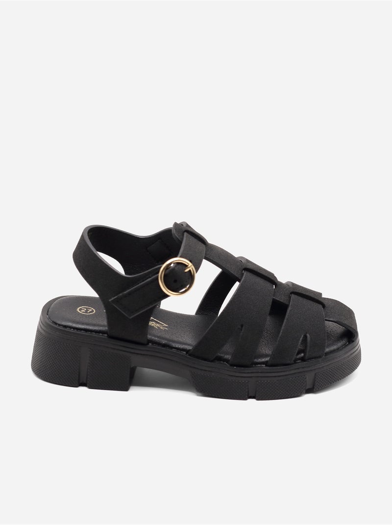 Sandálias com velcro Preto - Kiabi