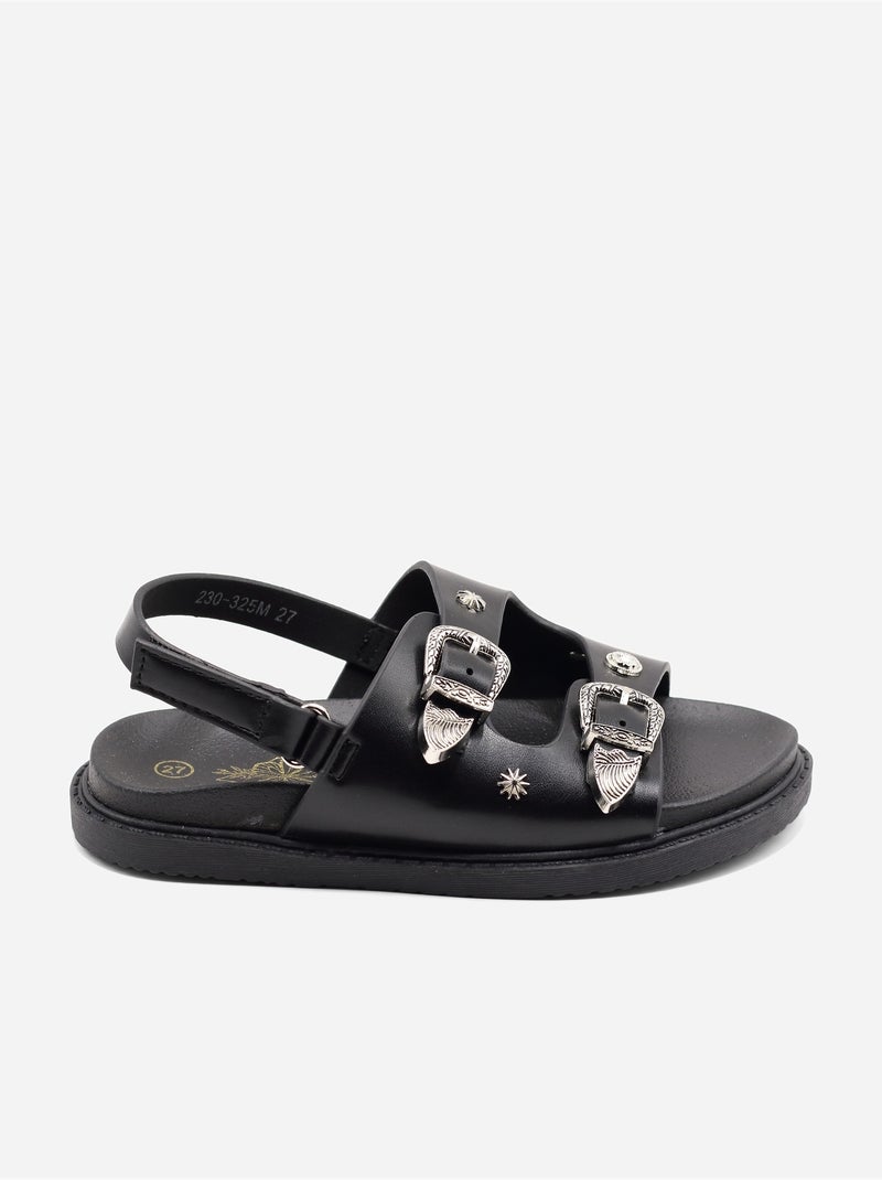 Sandálias com velcro Preto - Kiabi