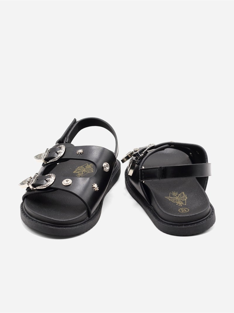 Sandálias com velcro Preto - Kiabi
