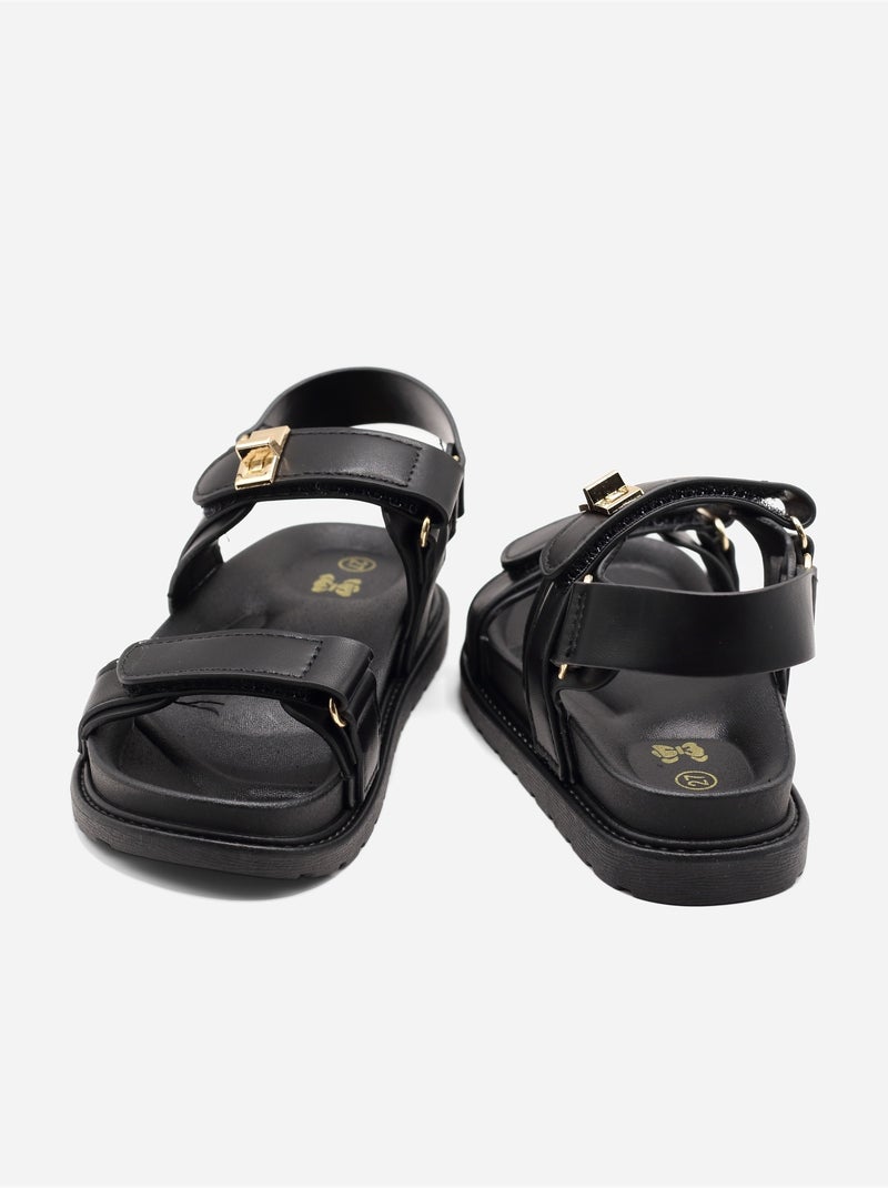 Sandálias com velcro Preto - Kiabi