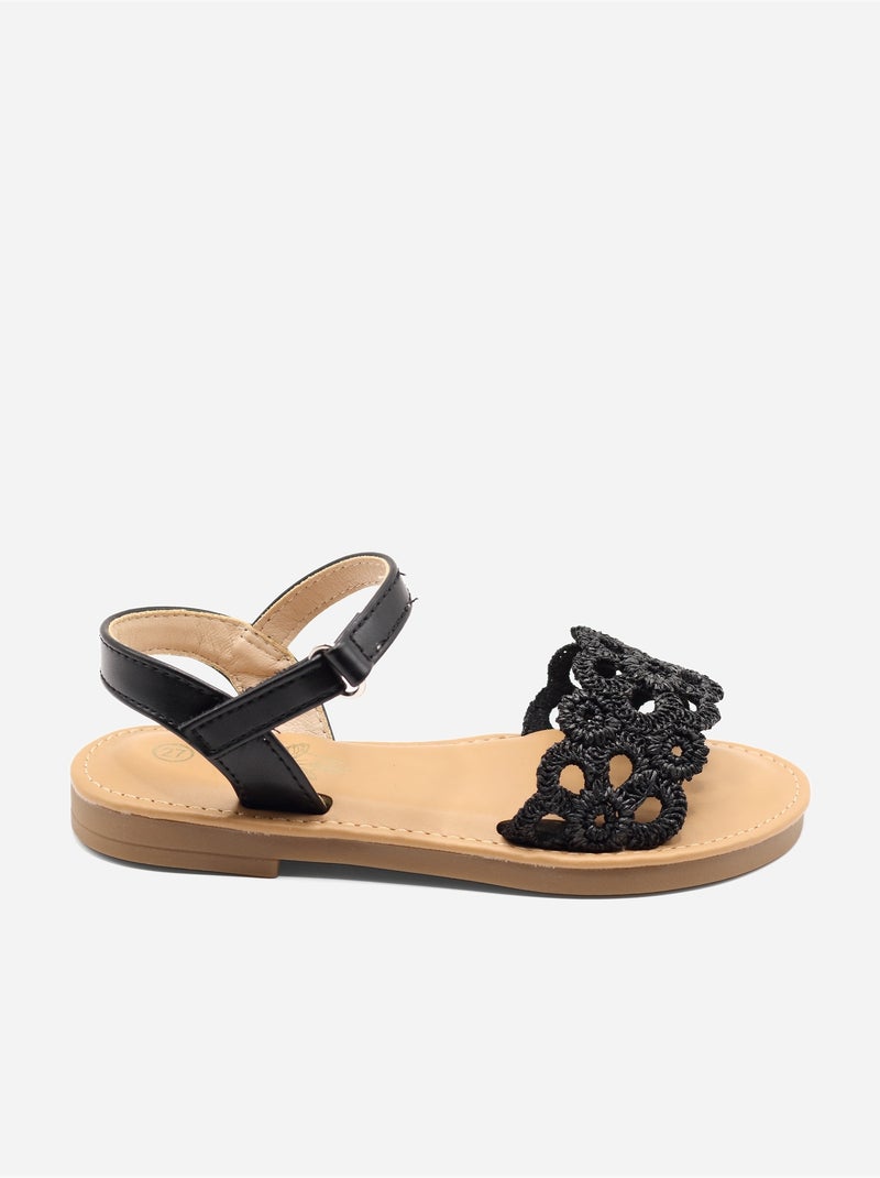 Sandálias com velcro Preto - Kiabi