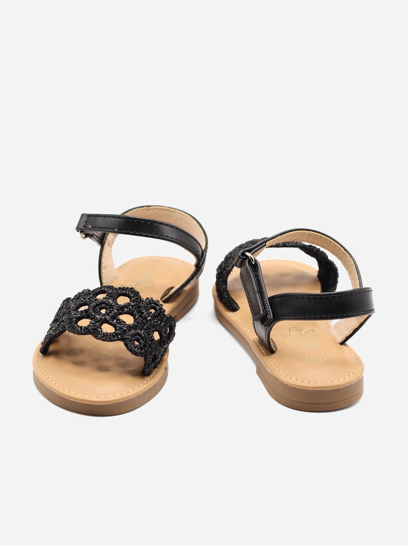 Sandálias com velcro Preto - Kiabi