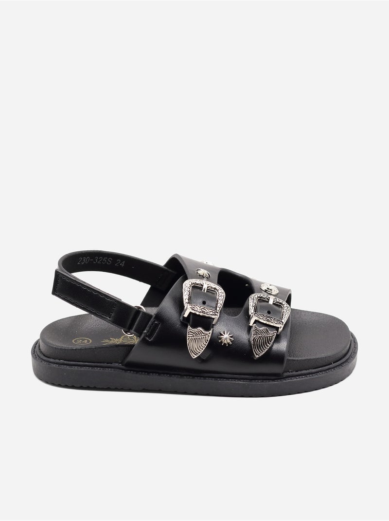 Sandálias com velcro Preto - Kiabi