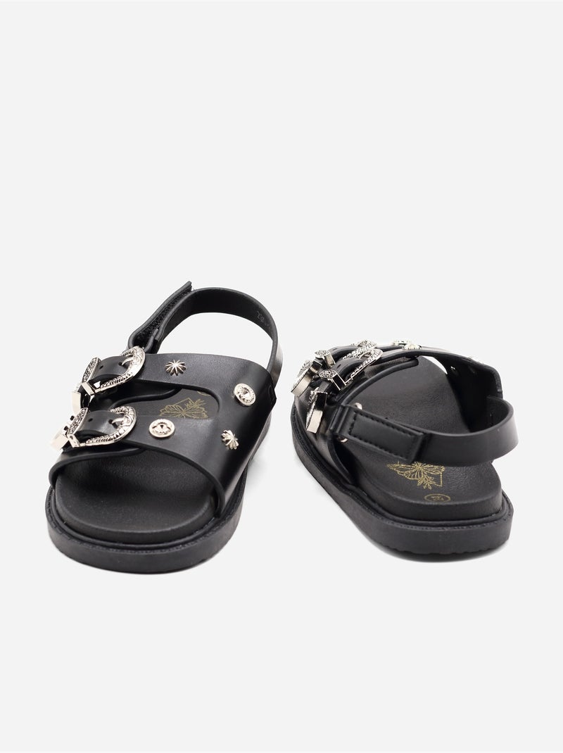 Sandálias com velcro Preto - Kiabi