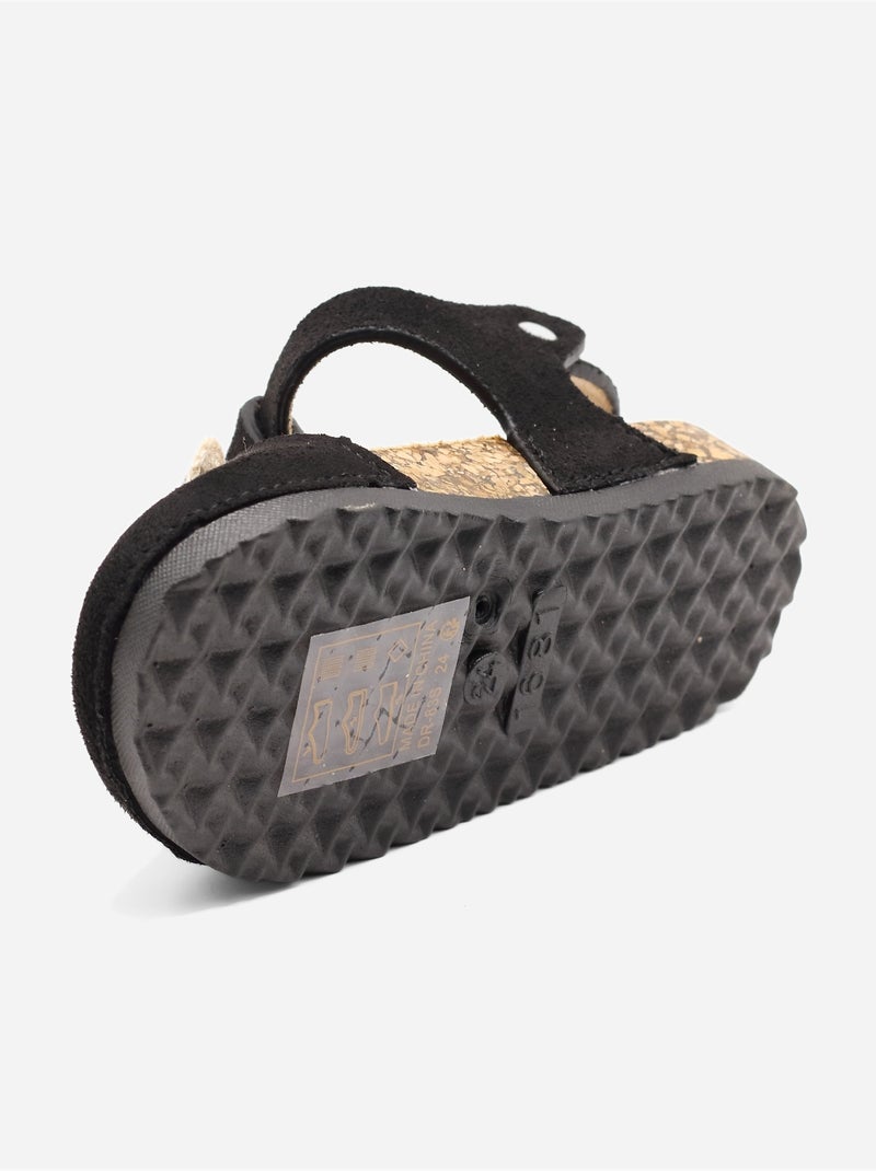 Sandálias com velcro Preto - Kiabi