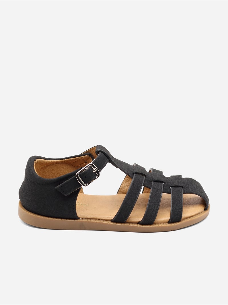 Sandálias com velcro Preto - Kiabi
