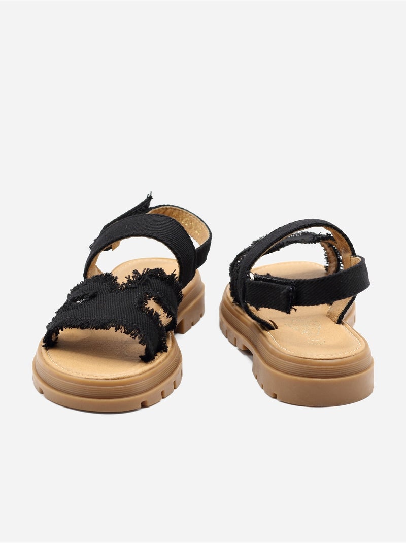 Sandálias com velcro Preto - Kiabi