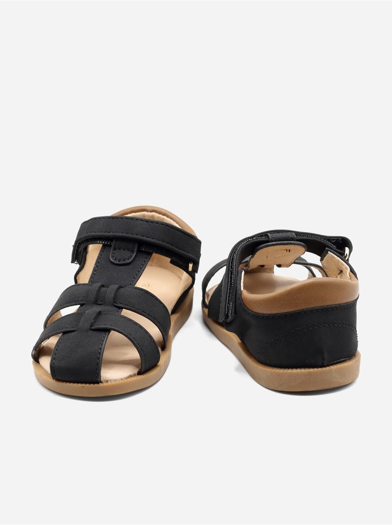 Sandálias com velcro Preto - Kiabi