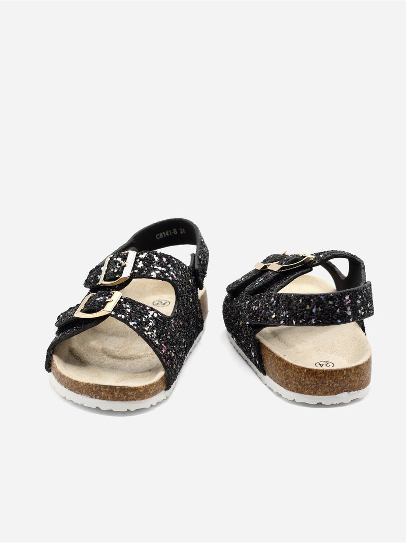 Sandálias com velcro Preto - Kiabi