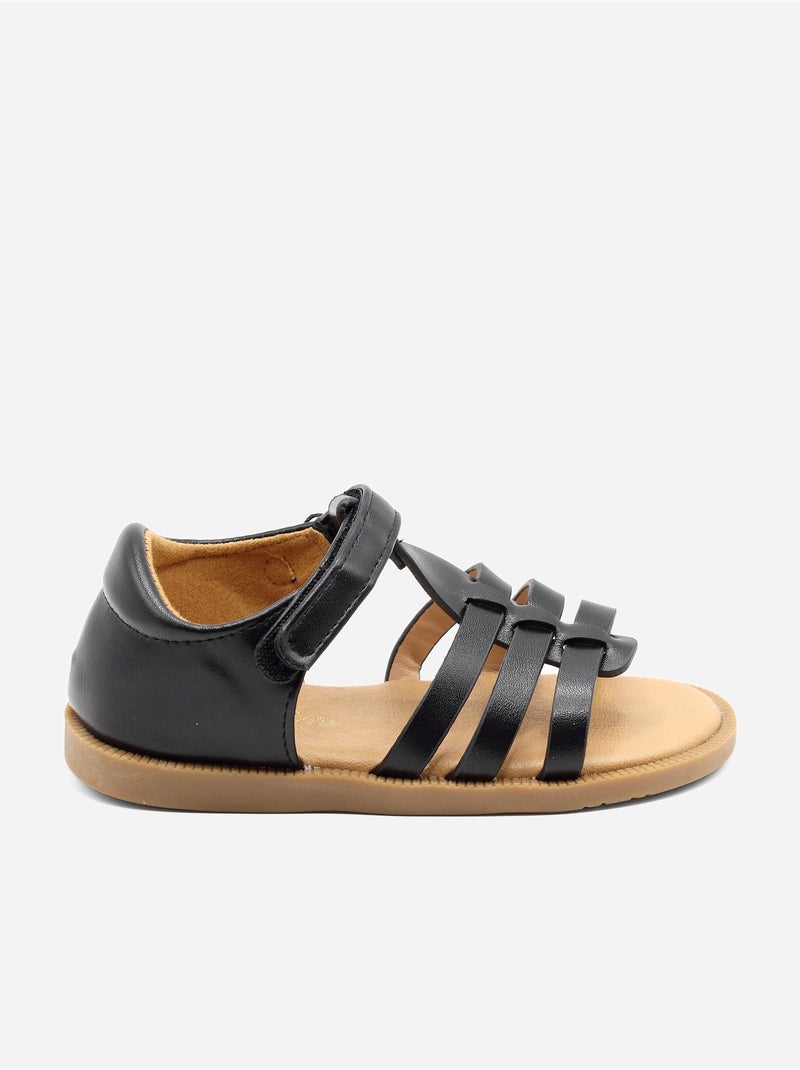 Sandálias com velcro Preto - Kiabi