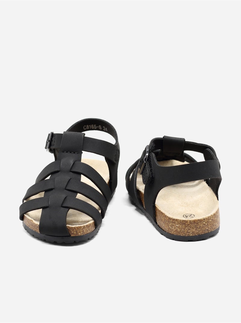 Sandálias com velcro Preto - Kiabi