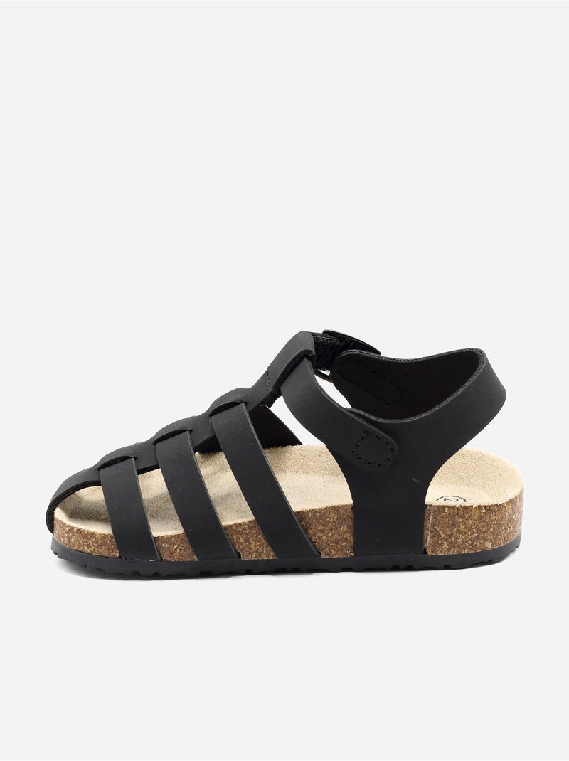 Sandálias com velcro Preto - Kiabi