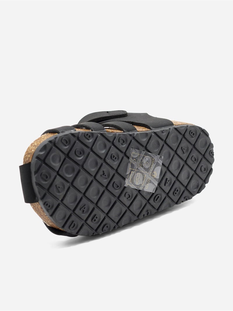 Sandálias com velcro Preto - Kiabi