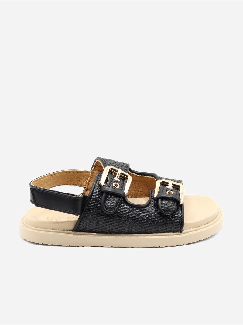 Sandálias com velcro Preto - Kiabi