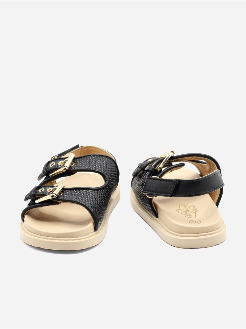 Sandálias com velcro Preto - Kiabi