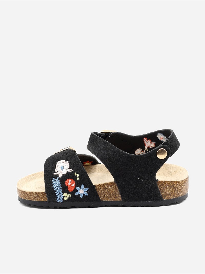 Sandálias com velcro Preto - Kiabi