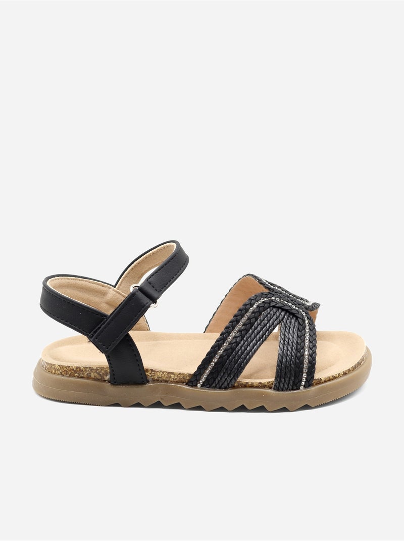 Sandálias com velcro Preto - Kiabi