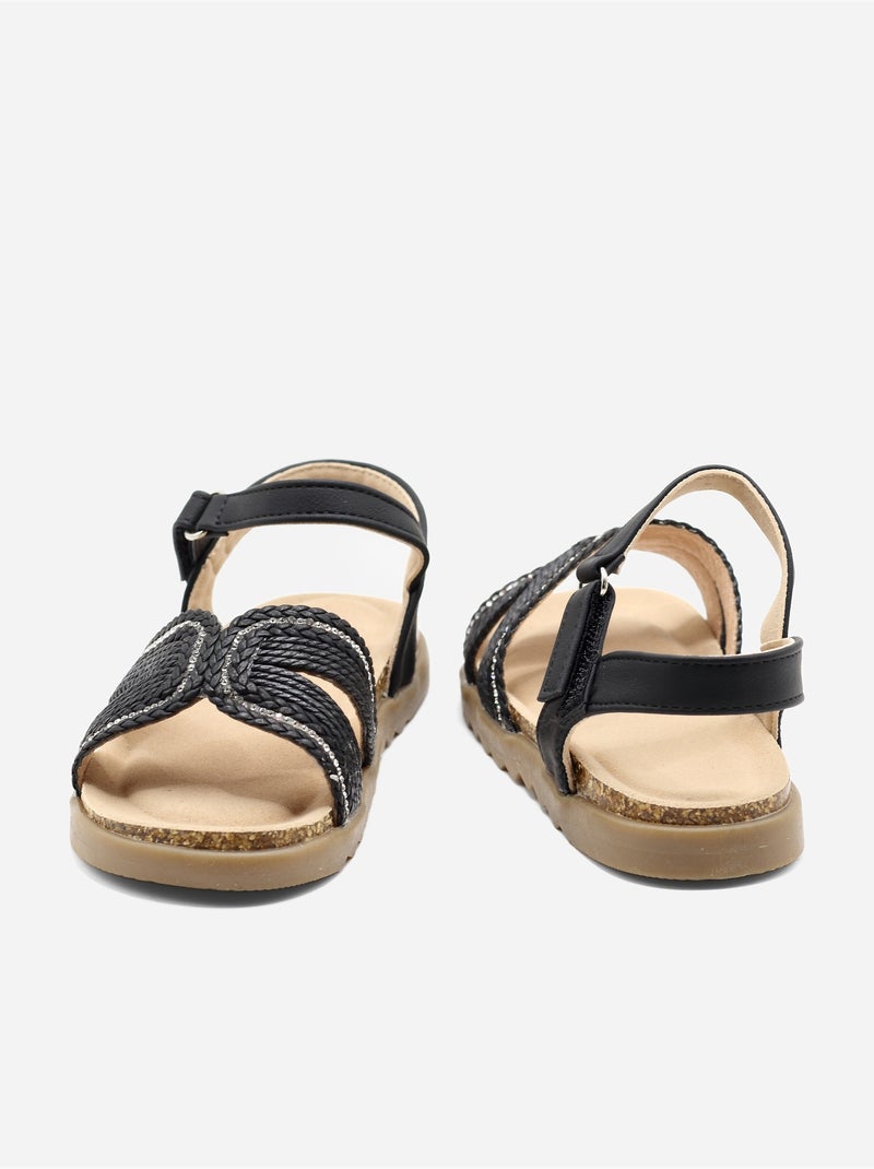 Sandálias com velcro Preto - Kiabi