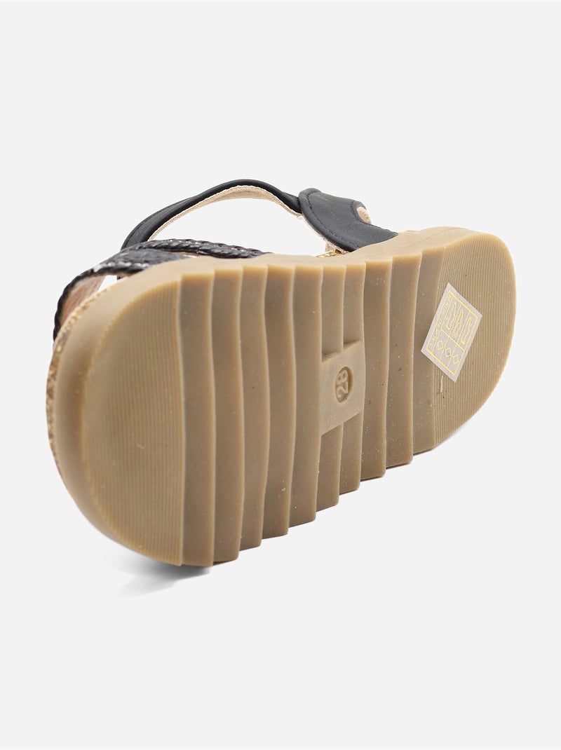 Sandálias com velcro Preto - Kiabi