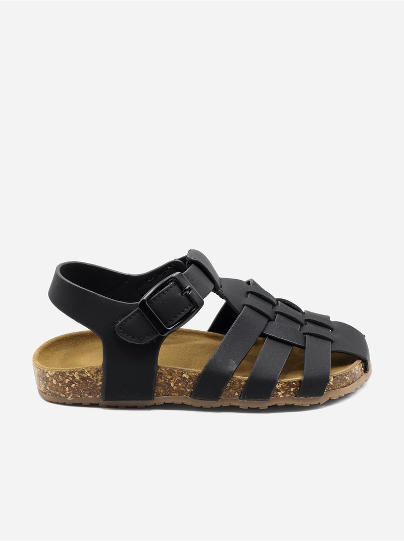 Sandálias com velcro Preto - Kiabi
