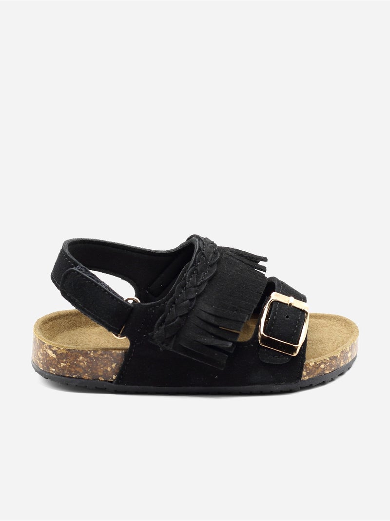 Sandálias com velcro Preto - Kiabi