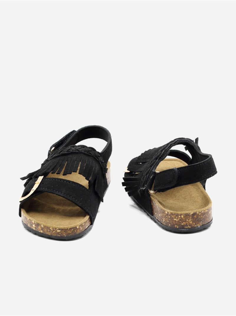 Sandálias com velcro Preto - Kiabi