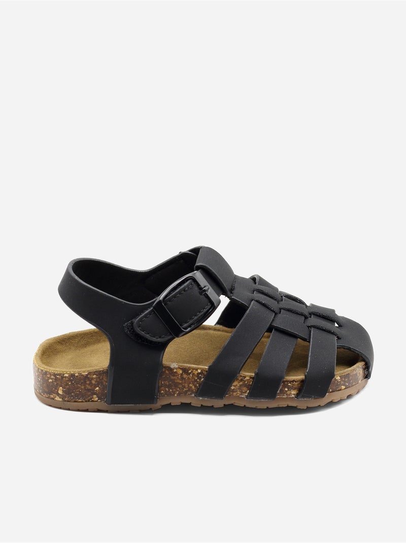 Sandálias com velcro Preto - Kiabi