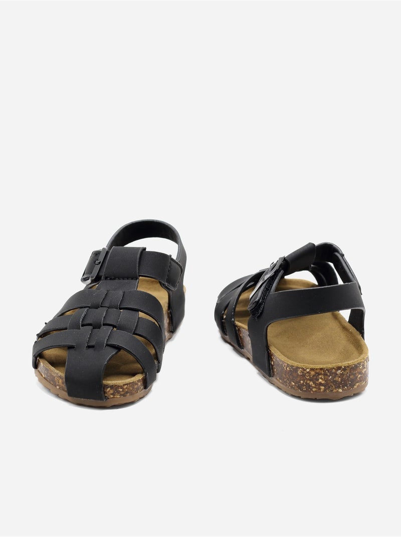 Sandálias com velcro Preto - Kiabi