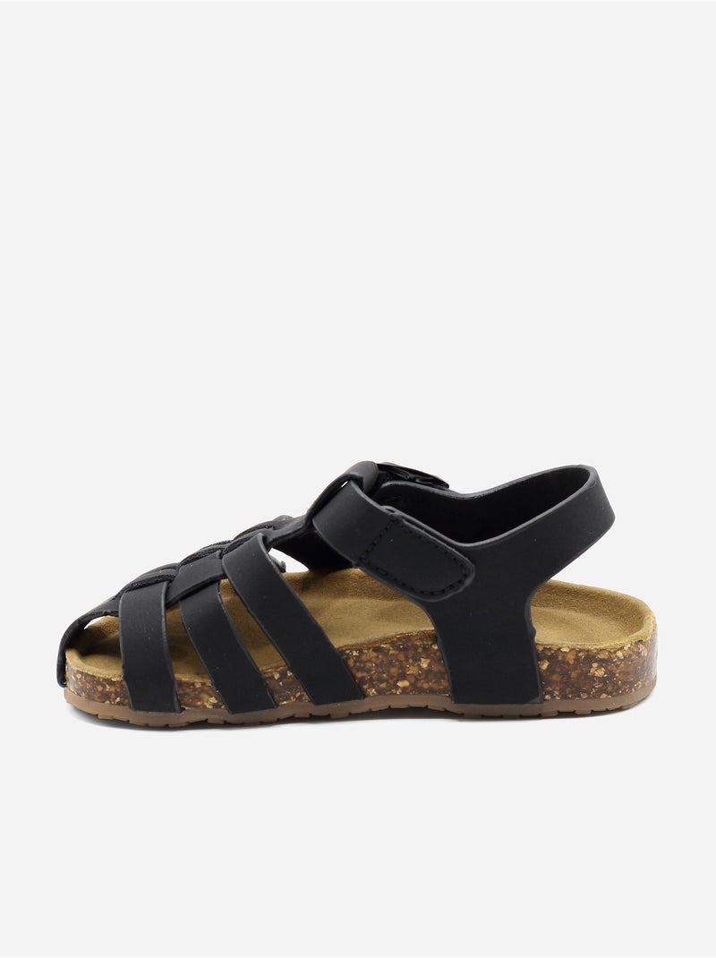 Sandálias com velcro Preto - Kiabi