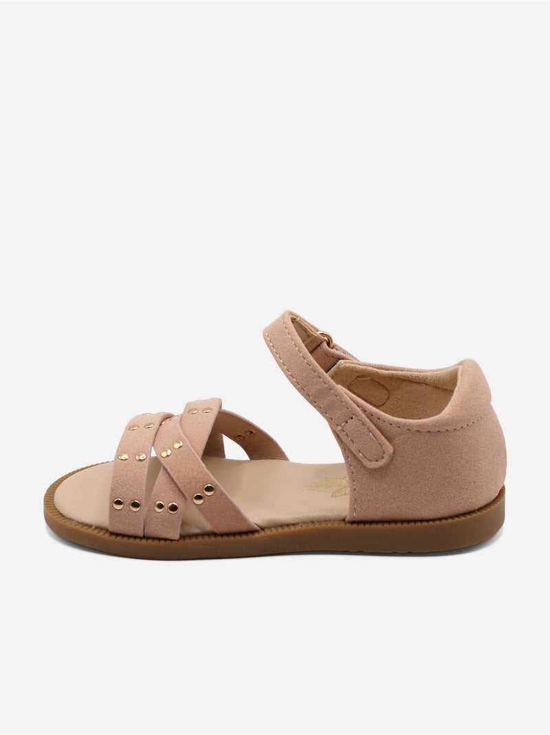 Sandálias com velcro Rosa - Kiabi