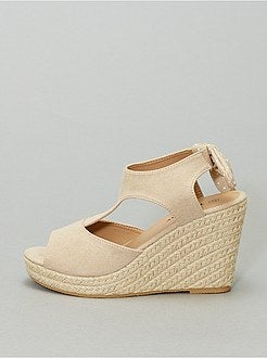 Sandálias compensadas com laço - Kiabi