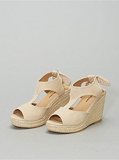 Sandálias compensadas com laço - Kiabi