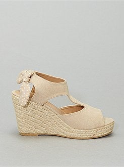 Sandálias compensadas com laço - Kiabi