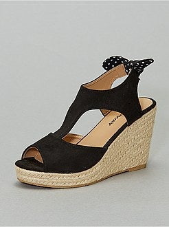 Sandálias compensadas com laço - Kiabi