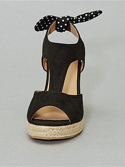 Sandálias compensadas com laço - Kiabi