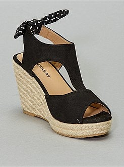 Sandálias compensadas com laço - Kiabi