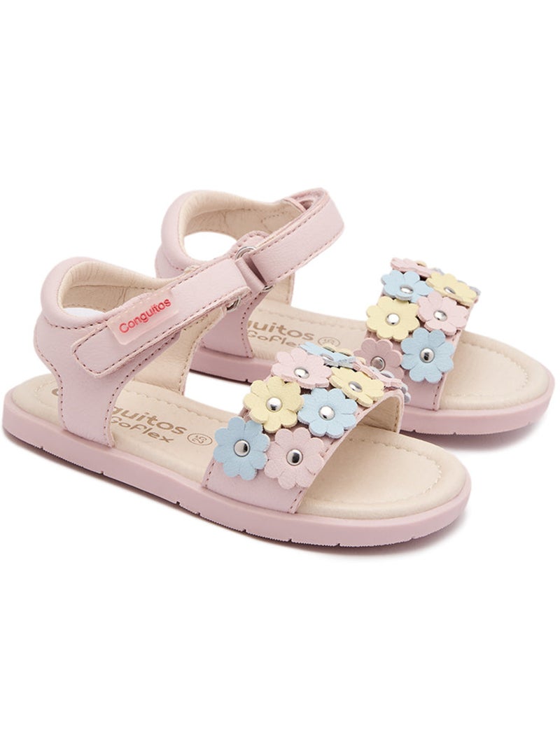 Sandálias conguitos barefoot goflex floral Rosa - Kiabi