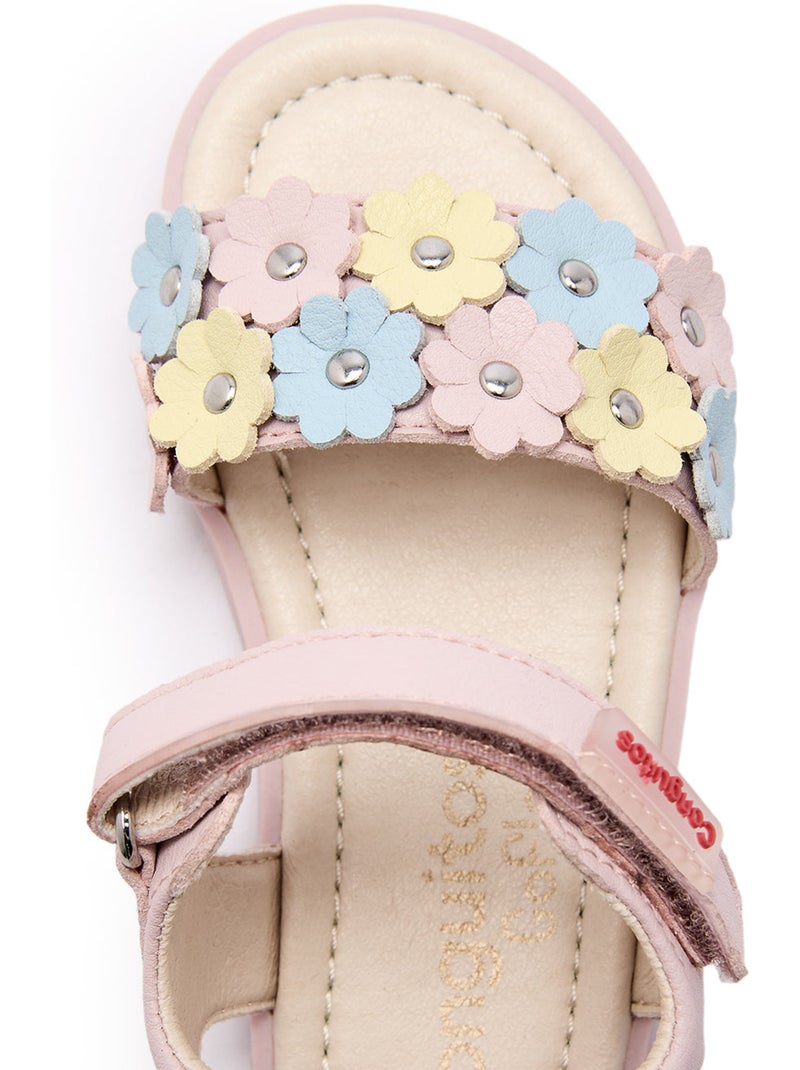 Sandálias conguitos barefoot goflex floral Rosa - Kiabi