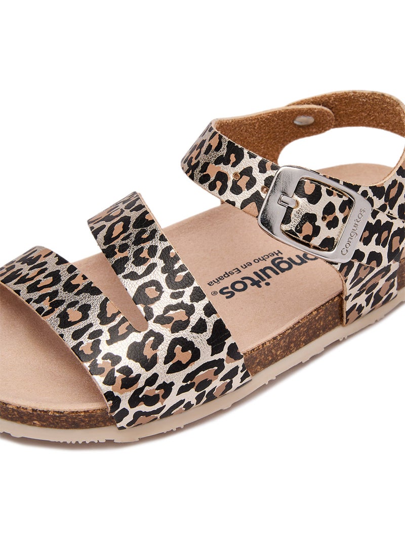 Sandálias conguitos bio animal print Preto Castanho Preto - Kiabi