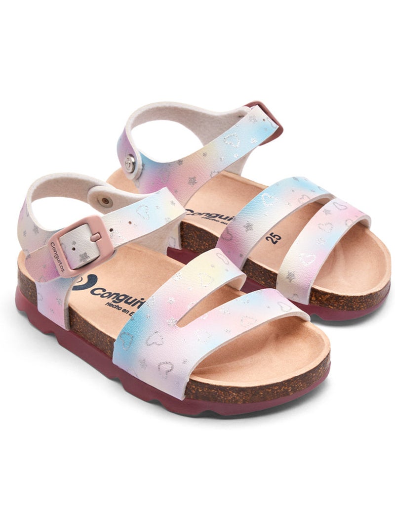 Sandálias conguitos bio corazones glitter Multicolorido - Kiabi
