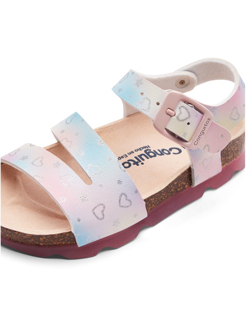 Sandálias conguitos bio corazones glitter Multicolorido - Kiabi