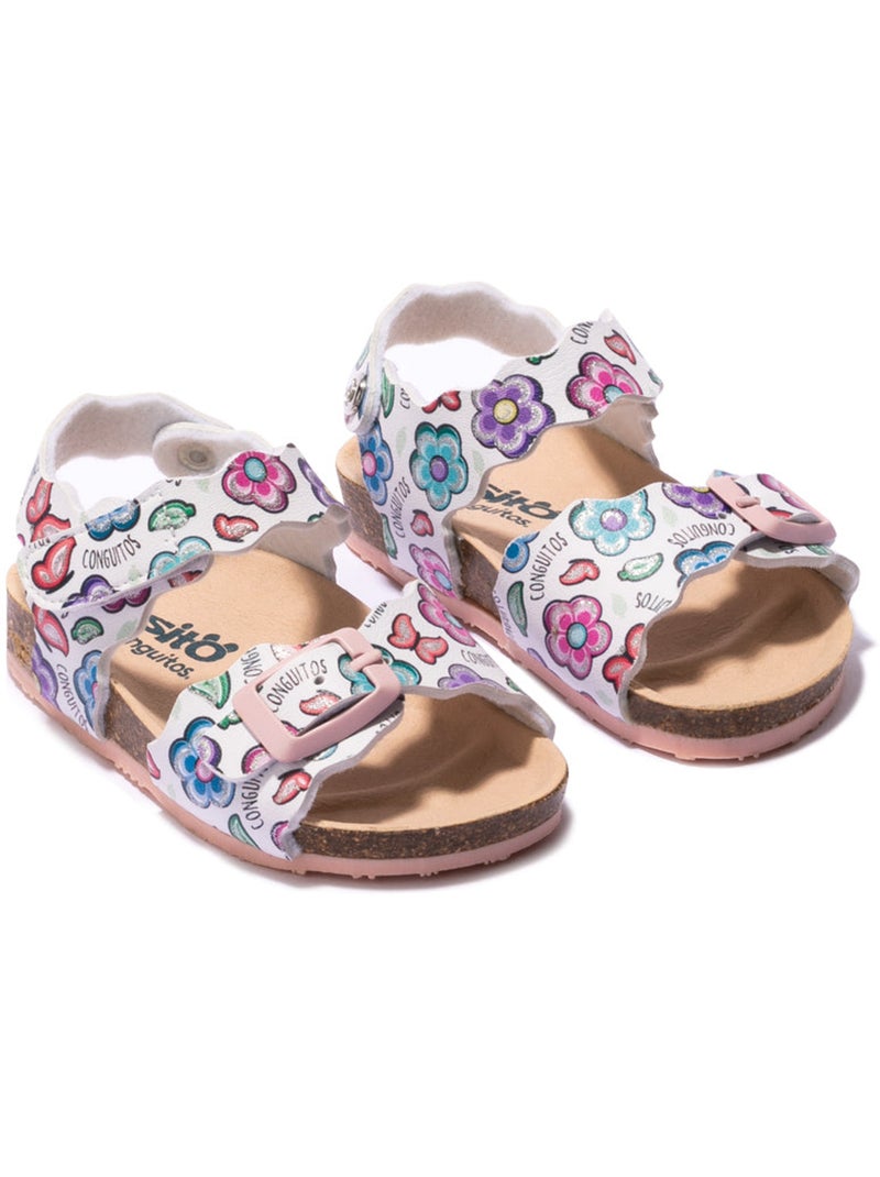 Sandálias conguitos bio flowers estampado Multicolorido - Kiabi