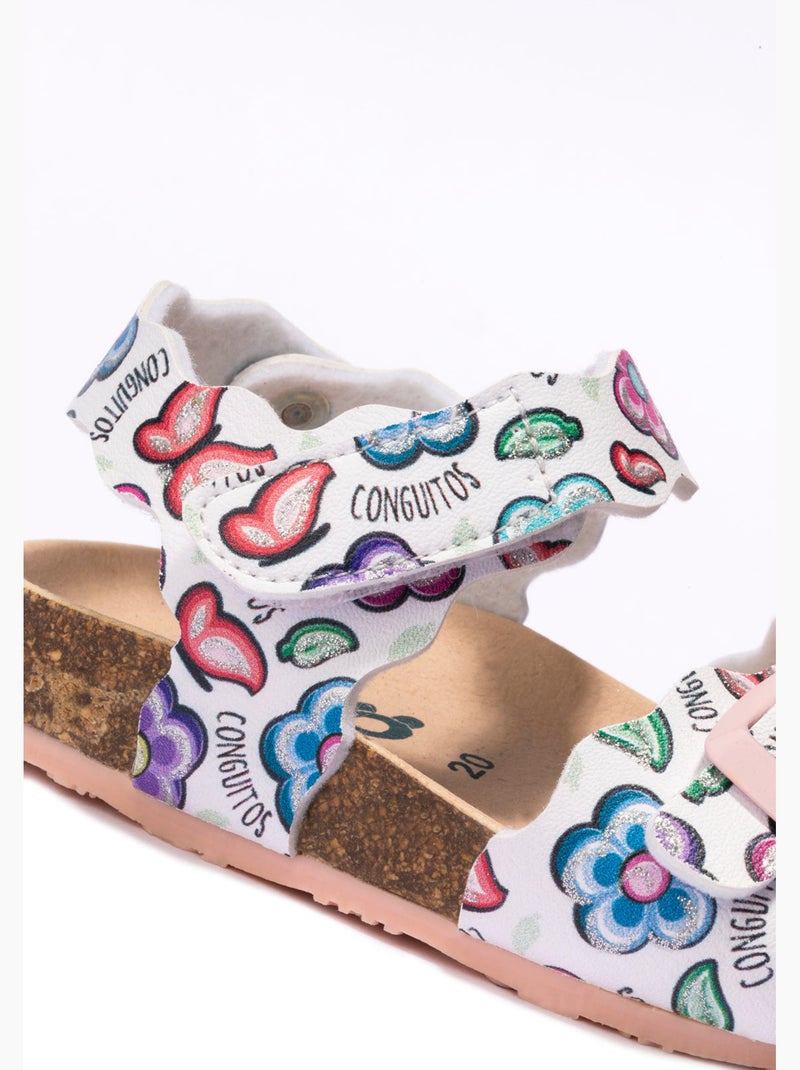 Sandálias conguitos bio flowers estampado Multicolorido - Kiabi
