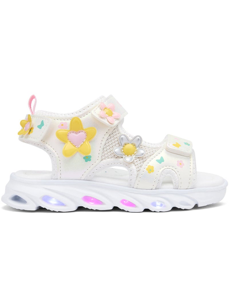 Sandálias conguitos floral luces Branco - Kiabi