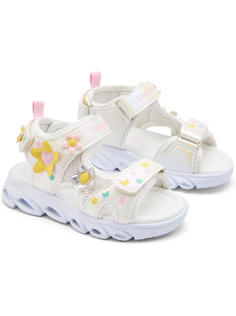 Sandálias conguitos floral luces Branco - Kiabi