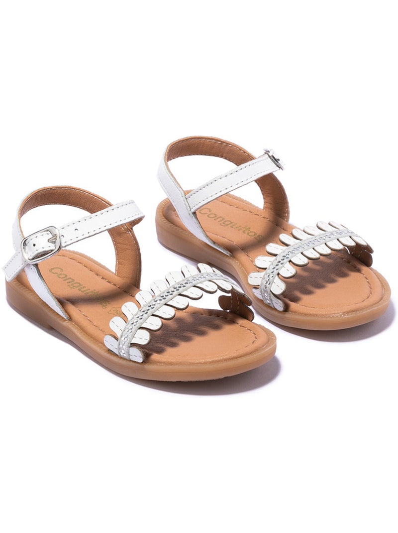Sandálias conguitos hebilla strass Branco - Kiabi