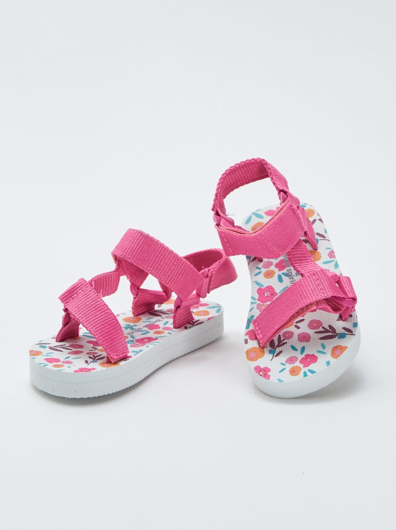 Sandálias de borracha com motivos floridos 'My beach spirit' ROSA - Kiabi