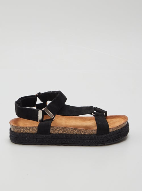 Sandálias de camurça com sola grossa - Kiabi
