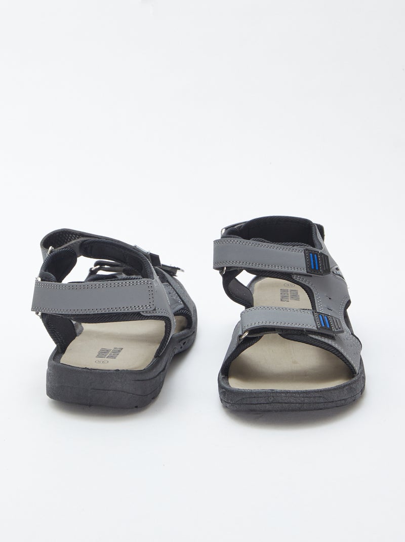 Sandálias de estilo desportivo com tiras de velcro CINZA - Kiabi