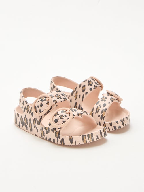 Sandálias de plástico com padrão de leopardo - Kiabi